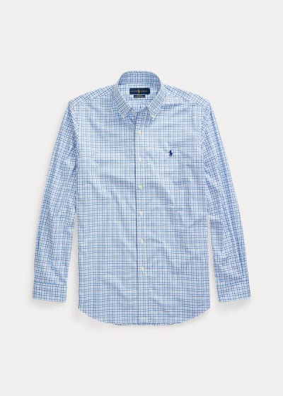 Men's Polo Ralph Lauren Plaid Poplin Shirts | 782591JKN